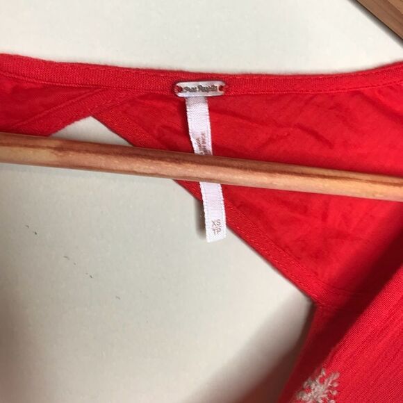 Free People Sz XS Sweet Tennessee Red Dress - Picture 6 of 8